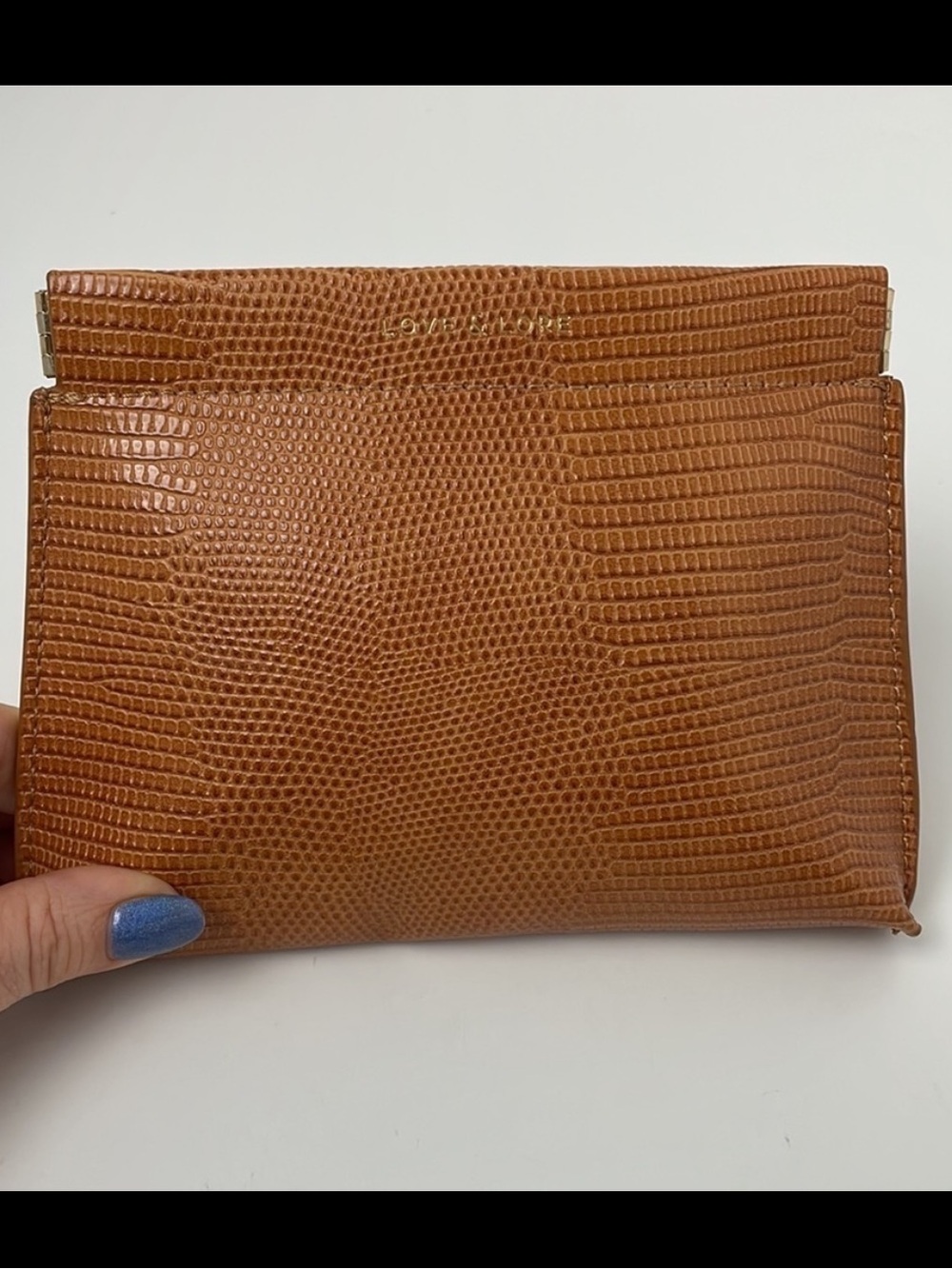 Love & Lore Pouch Wallet Card Holder Make Bag Vegan Tan Leather